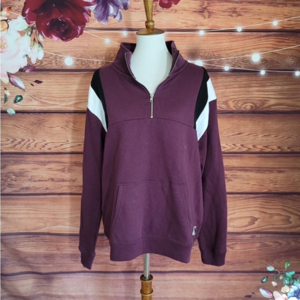 PINK by Victoria’s Secret Quarter-Zip Pullover – Maroon (Size L)